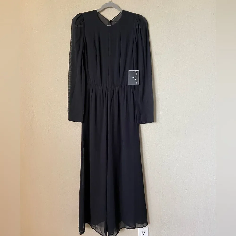 NWT Reformation Jupiter Midi Black Dress Size XS - Picture 6 of 10